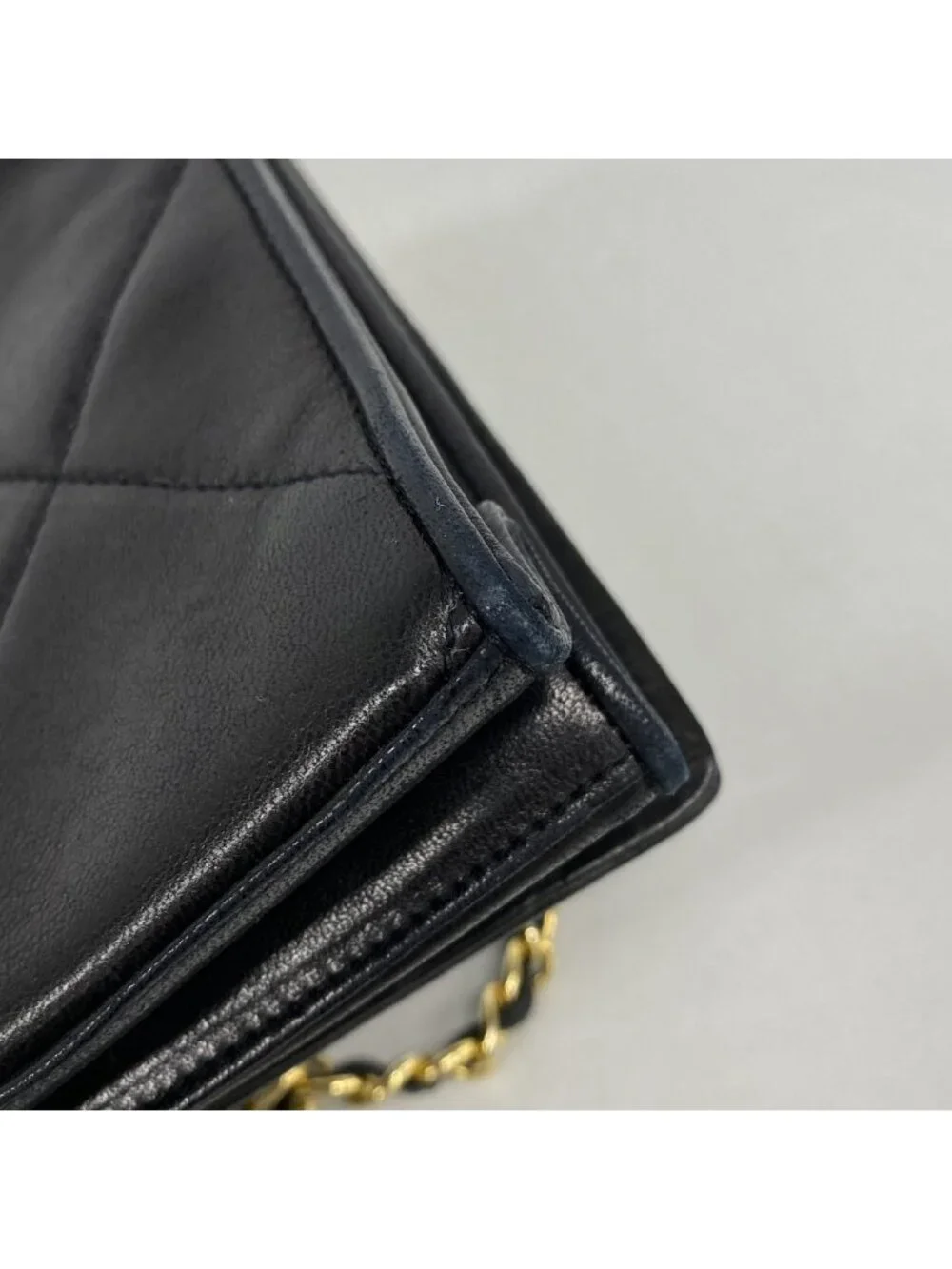 Chanel Shoulder Bag Lambskin Black Gold